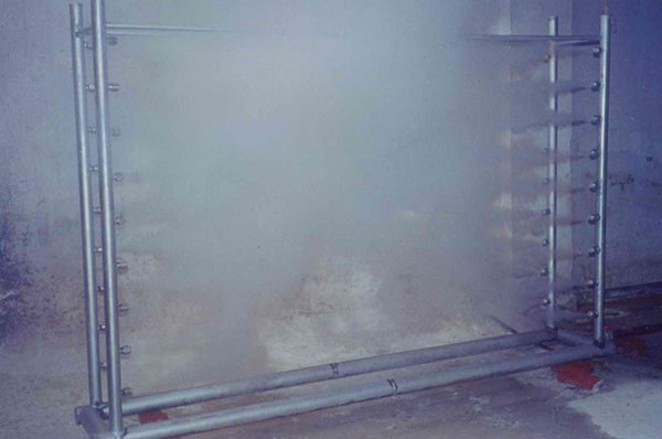 水雾墙喷洒性能参数试验